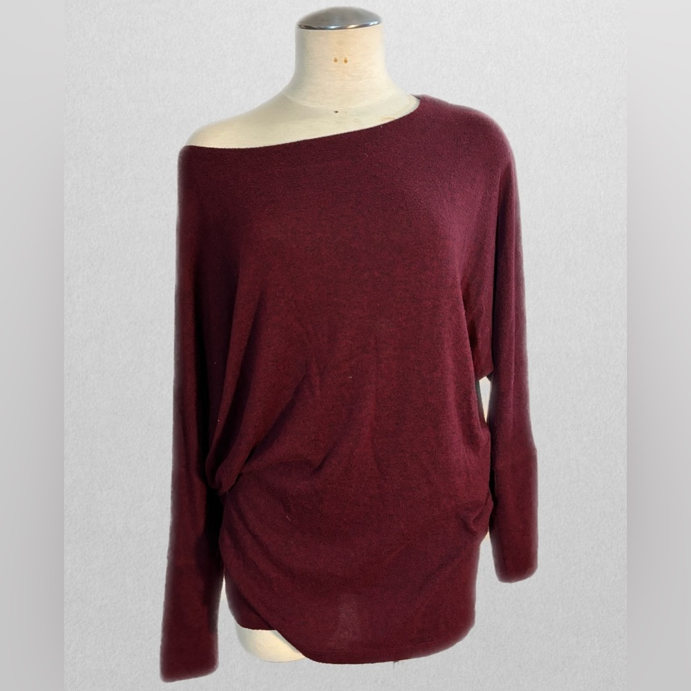 Lucky Brand Burgundy Off-Shoulder Sweater